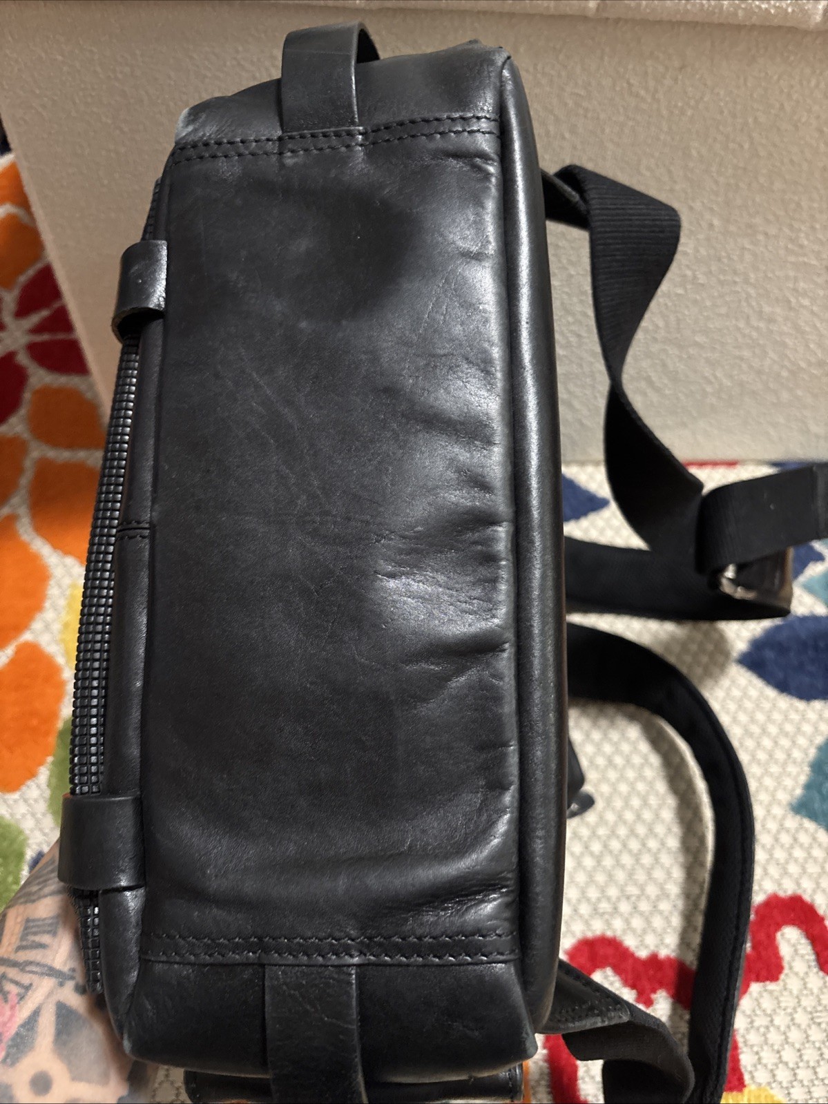Velez Archaeology Backpack In Vintage Black Leather Excellent Condition