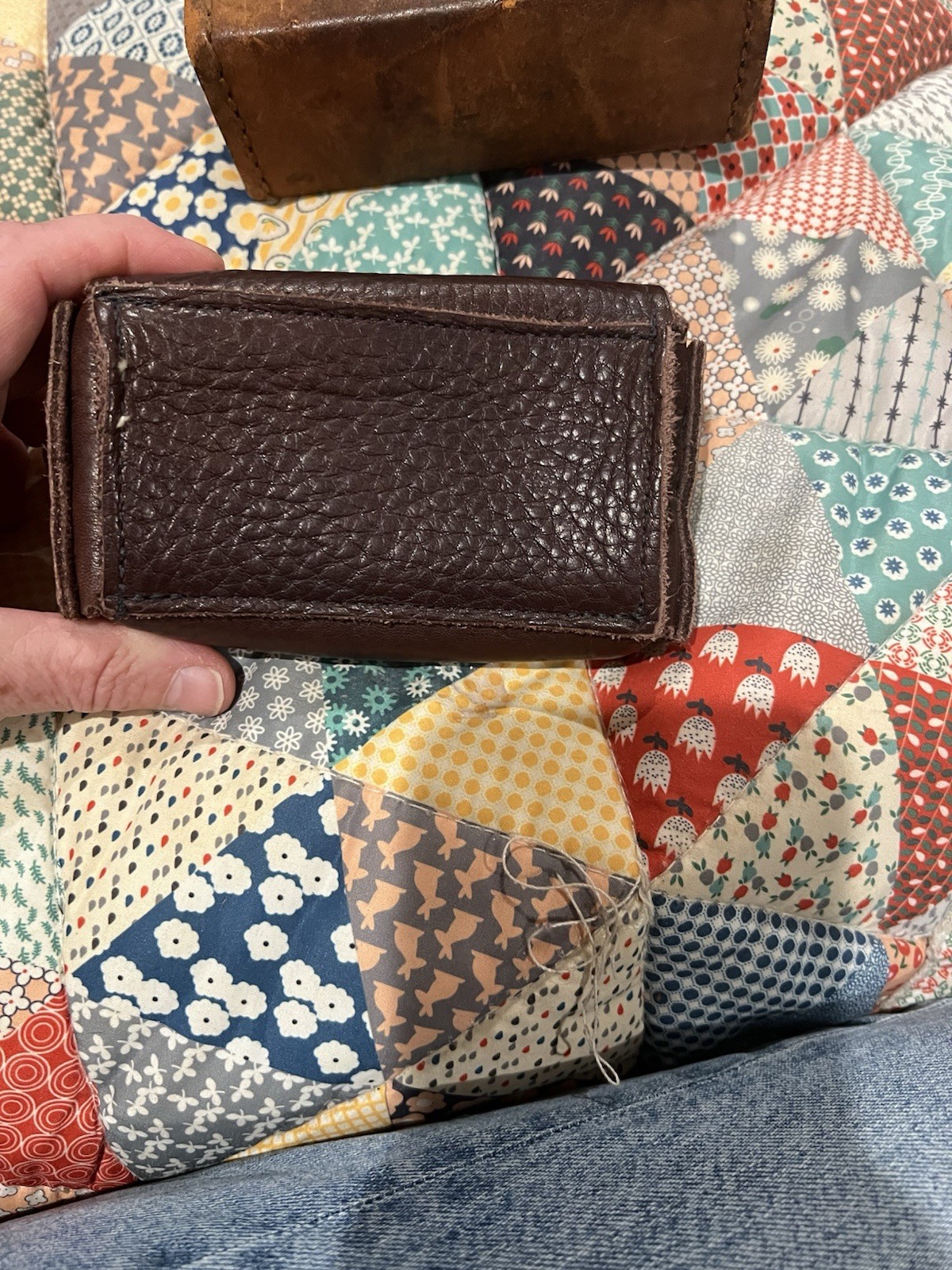 VTG Leather Pouch & Brown Smaller Pouch PreOwned Condition See Photos