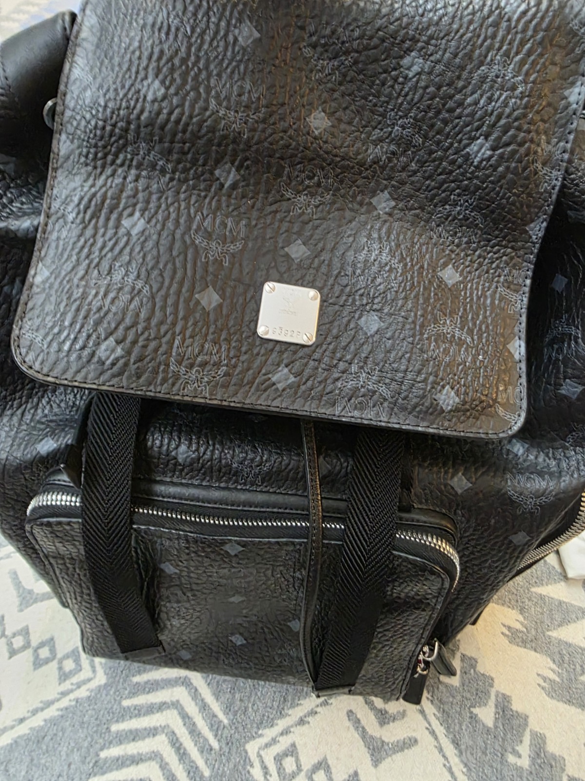 MCM Brandenburg Backpack Visetos Black Monogram – Authentic Excellent Condition