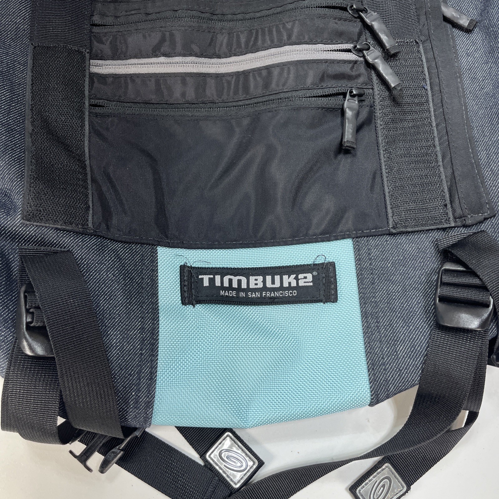 Timbuk2 Classic Messenger Bag Medium Gray Blue Made in USA San Francisco