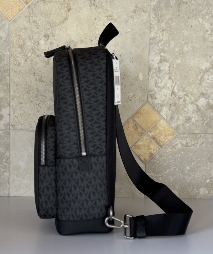 MICHAEL KORS COOPER COMMUTER SLING PACK BACKPACK MK BLACK