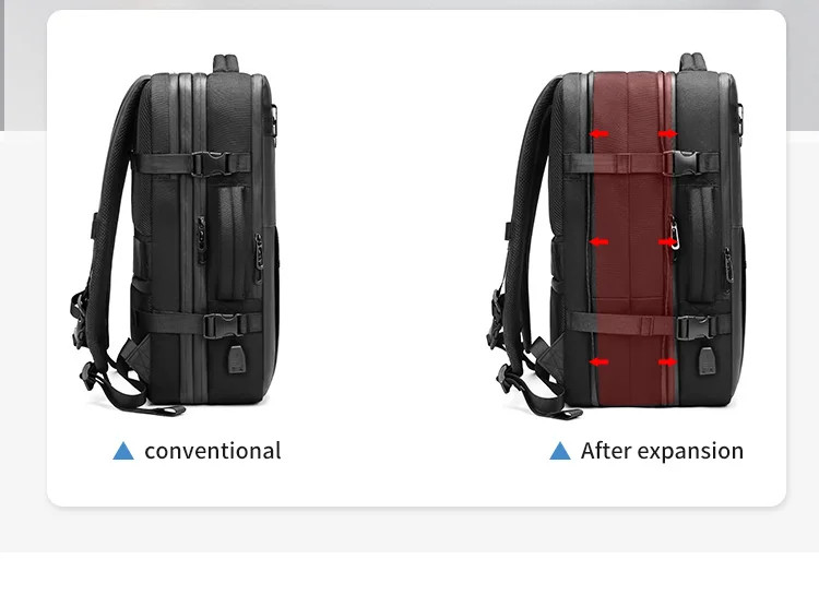 Vacuum Compression Travel Backpack USB Charging Large Capacity Hiking Bag