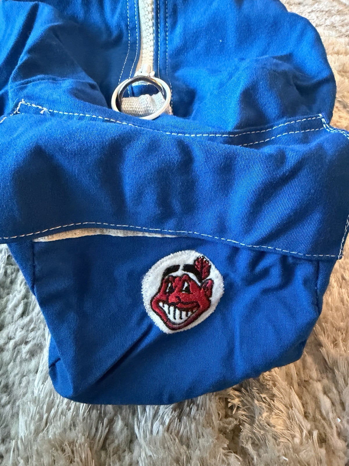 VTG Lands End 80s USA Cleveland Indians Team Travel Bag Duffle Bag WAHOO