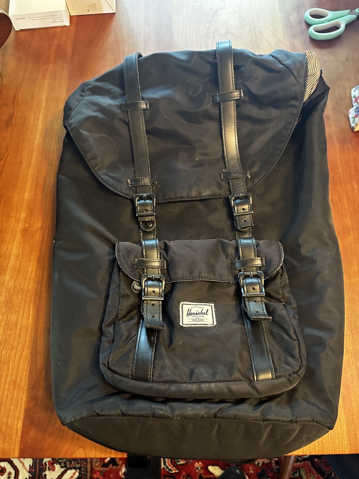 Black Herschel Supply Co Little America Backpack White Stripes Spacious