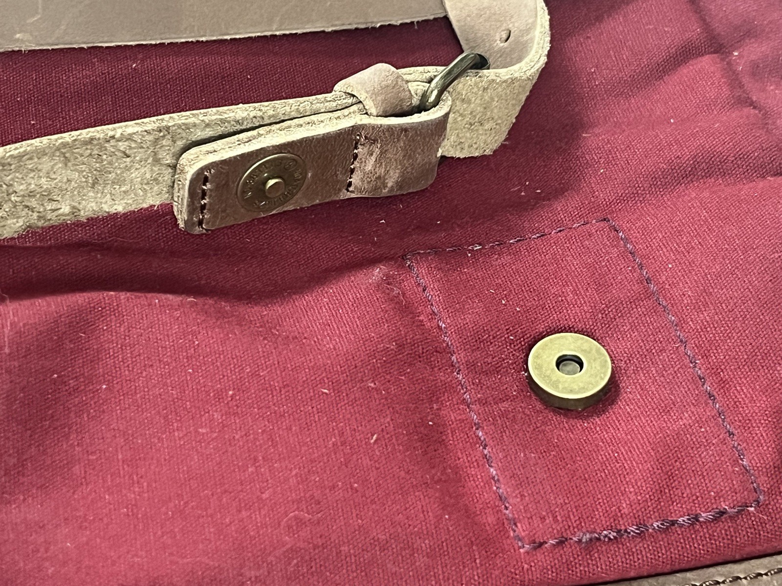 Ted Baker Brown Leather Messenger Bag Computer Laptop Satchel Dark Red New NWT