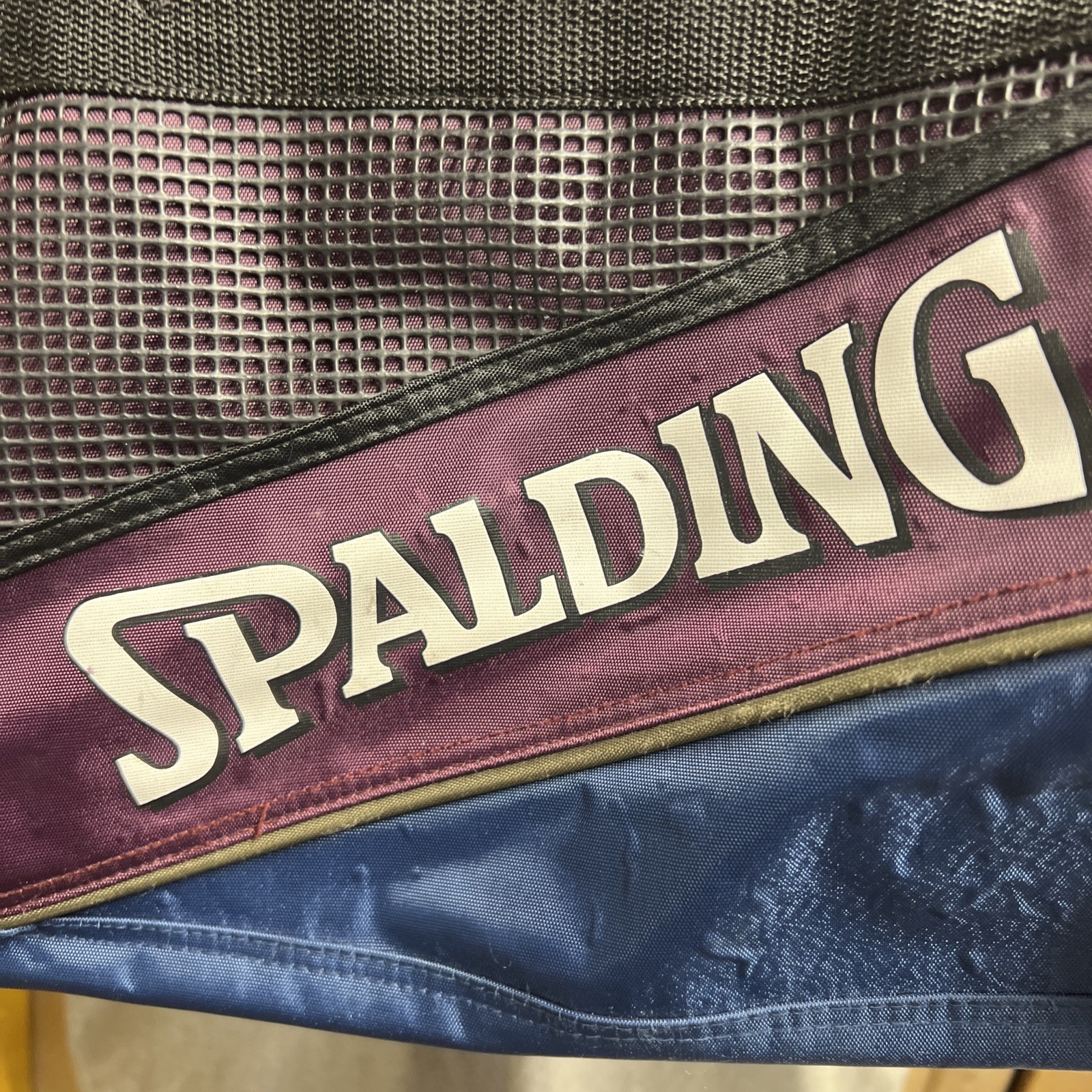 Duffle or Gym Bag Spalding Sports Equipment 26″ Blue Black side pocket
