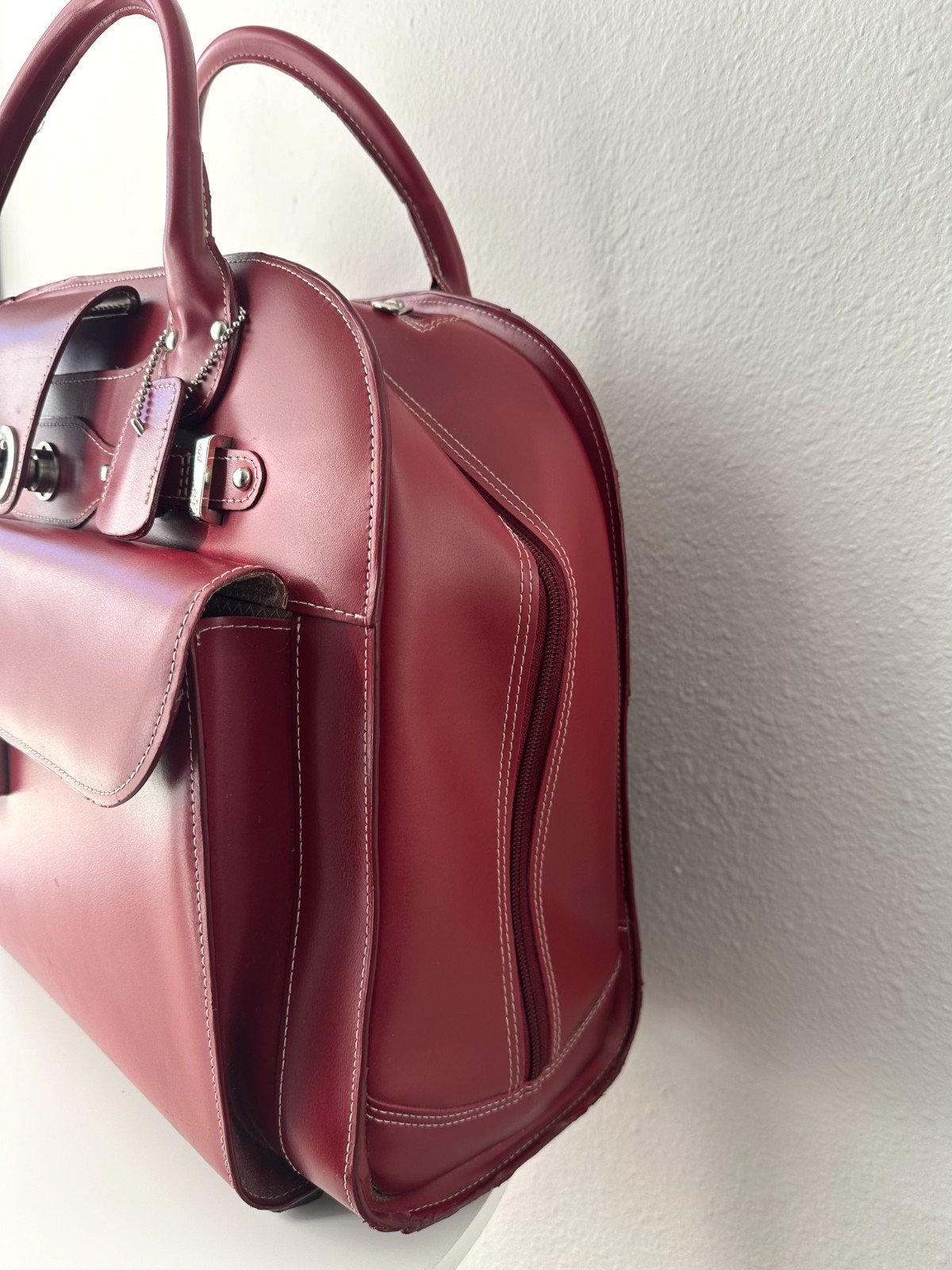 McKlein Edgebrook 15 in. Rolling Laptop Briefcase Red