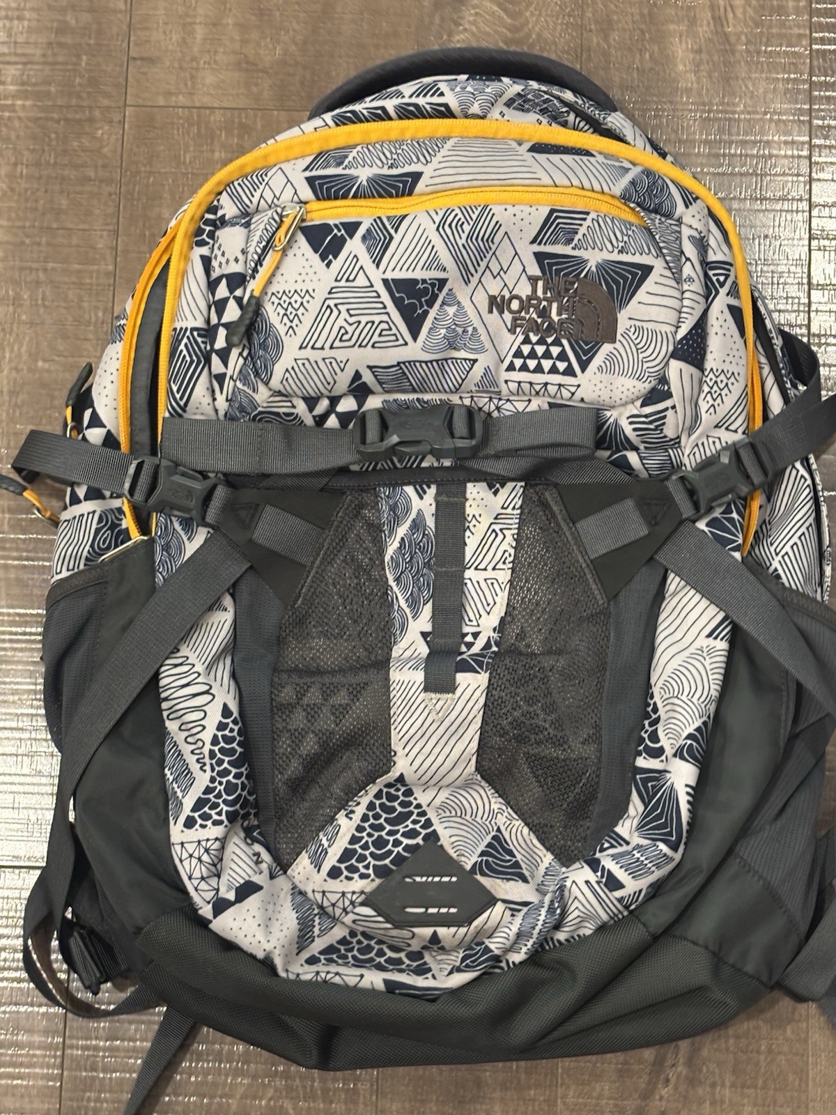 The North Face Recon Backpack Bag Geopattern Print Sturdy Backpack