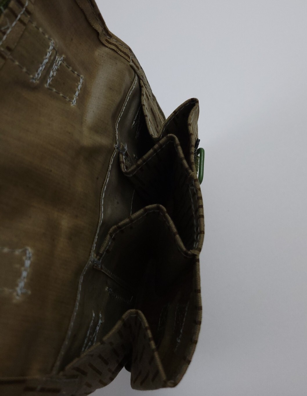 Vintage East German Cold War Rain Camo Heavy Hardware Bag W Pouch Rare Army Vtg