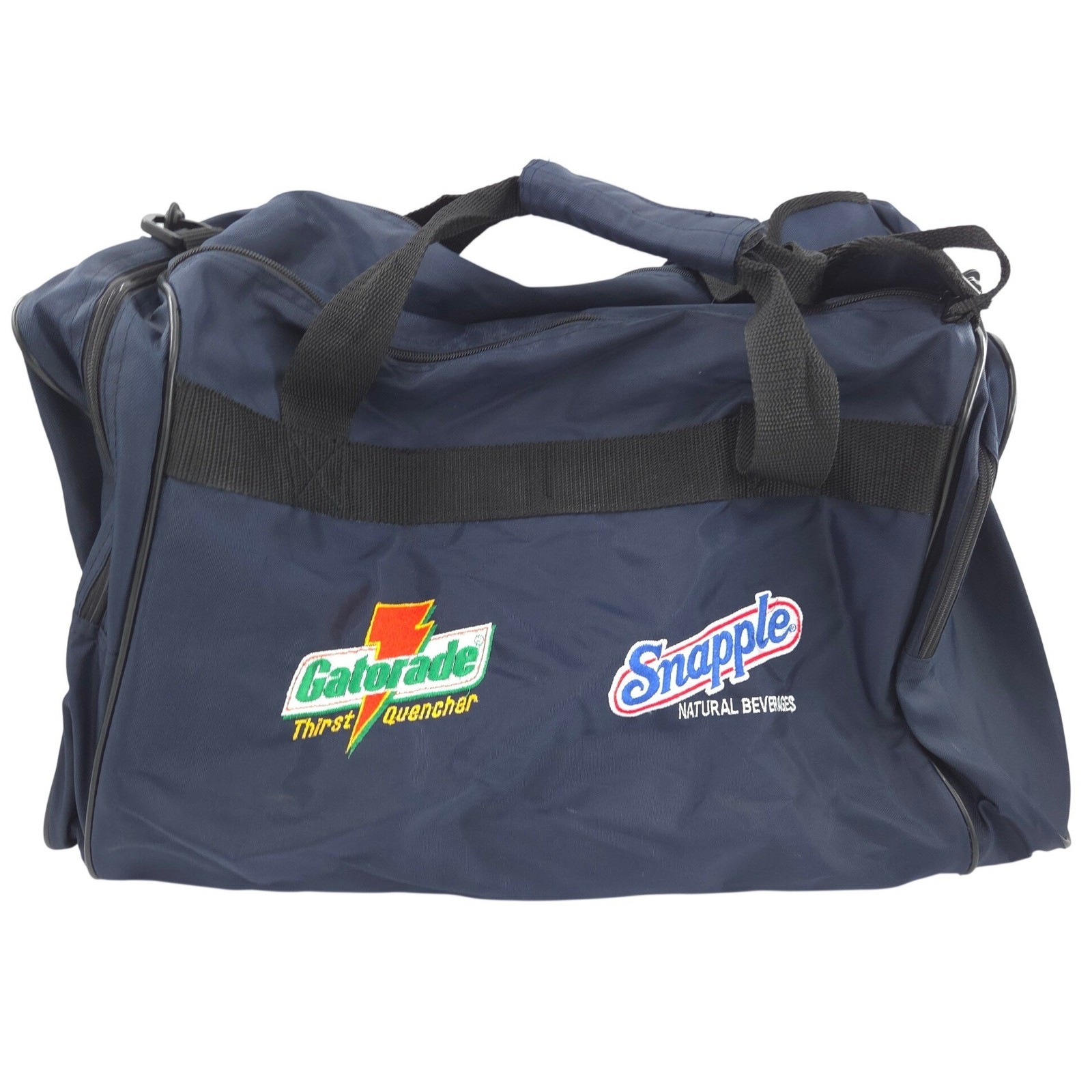 Vintage Gatorade Snapple Duffle Bag 21x12x11 Large Blue Nylon Retro 90s Gym