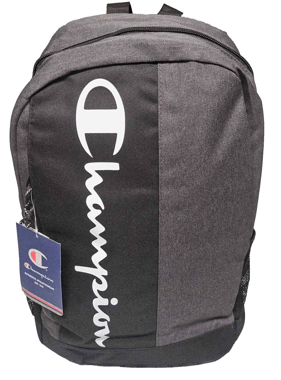Champion Backpack Black and Gray Vertical Logo w/Laptop Sleeve