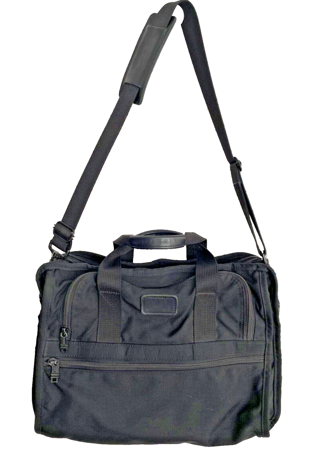Tumi Black Expandable Nylon Portfolio Briefcase Bag 11.5 X 16.5 X 4.5-5.5