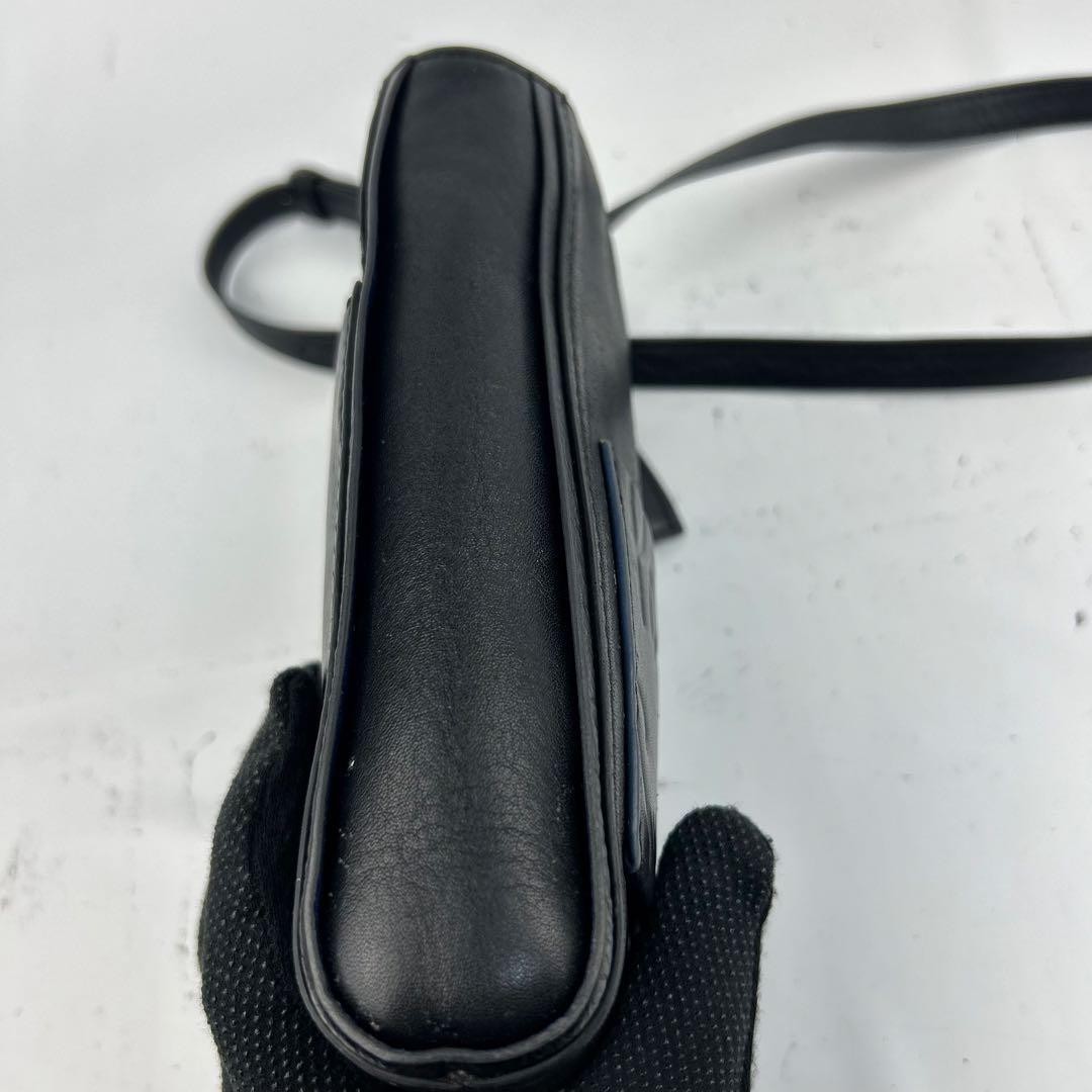 [Good Condition] Paul Smith Shoulder Bag Leather Branded Color Edge Black