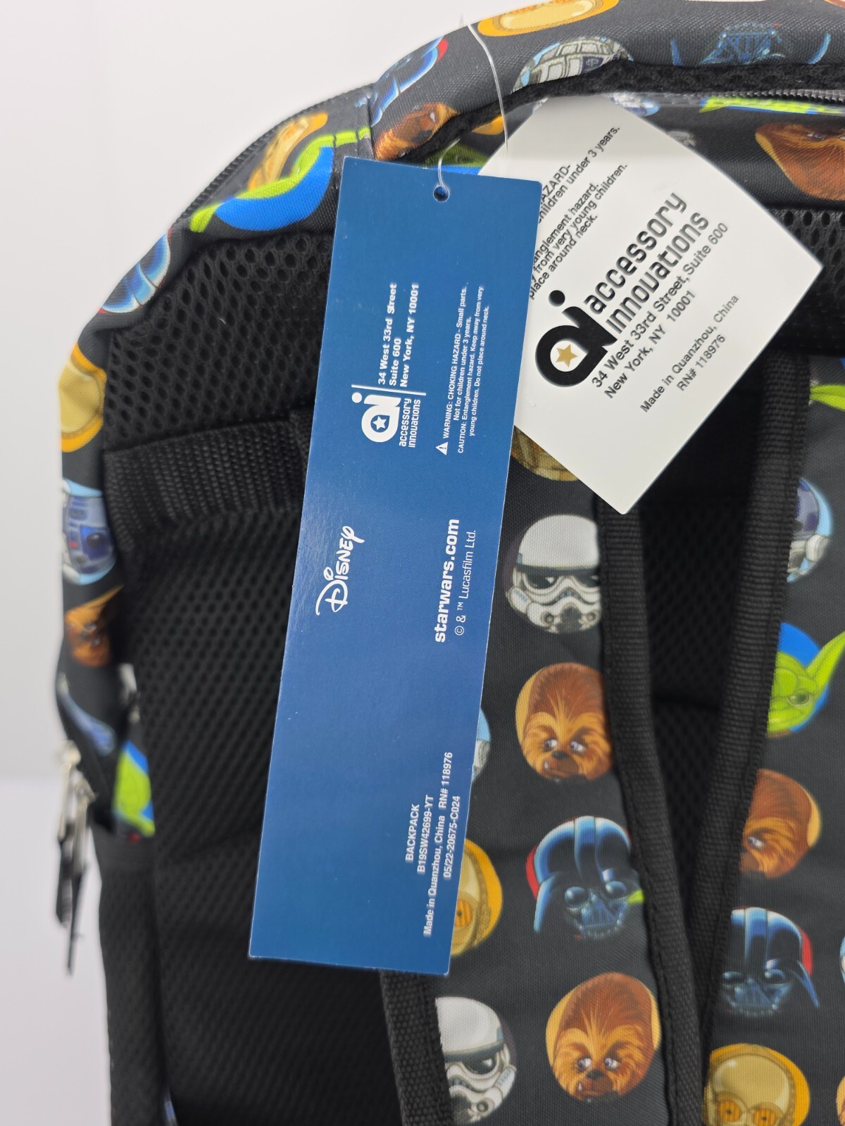 NWT Disney Star Wars 15″ Backpack Adults Kids Unisex Yoda Darth Vader R2-D2