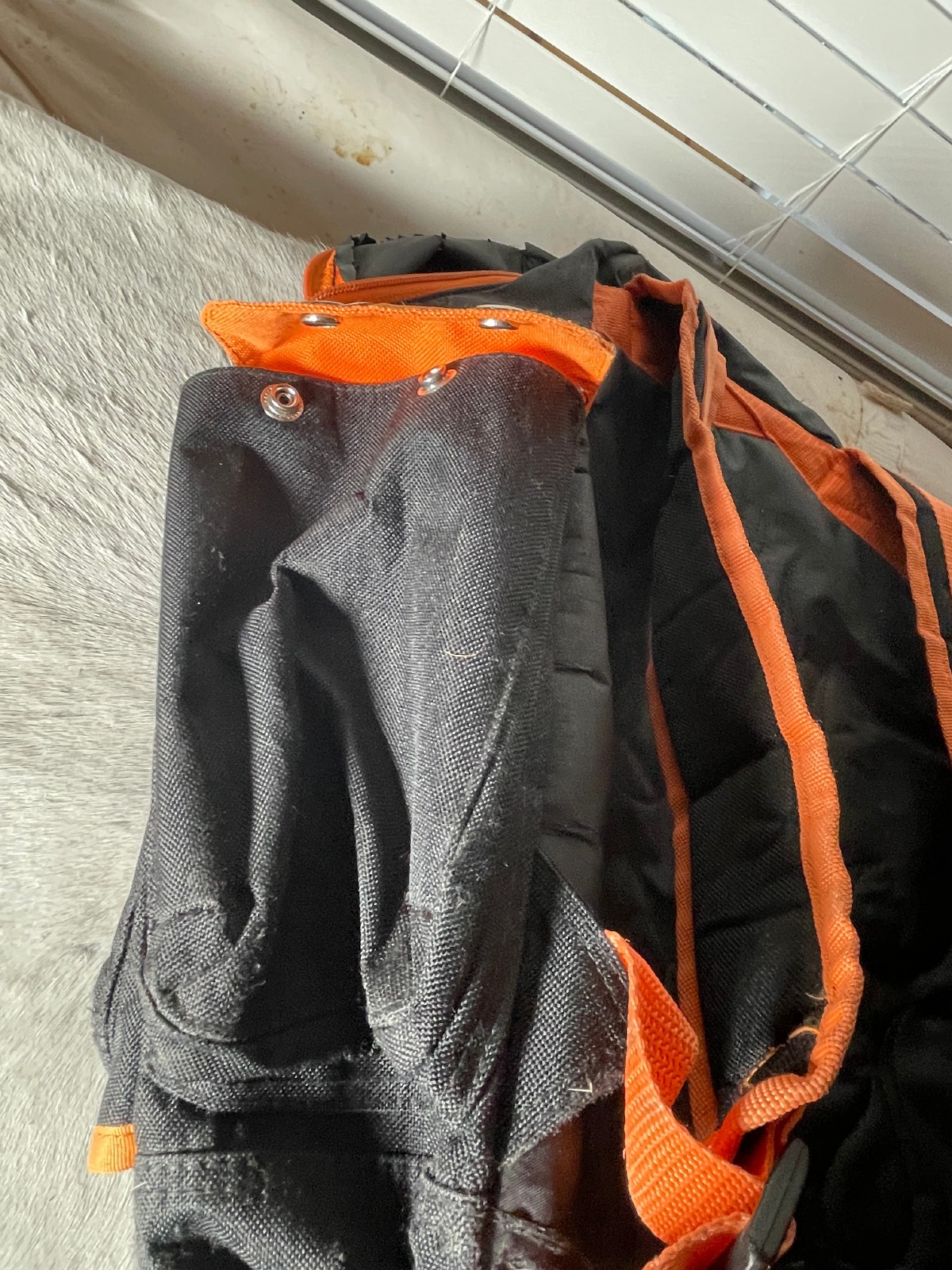 Harley Davidson Backpack 19 x 15 in Black Orange Zip Pockets Embroidered