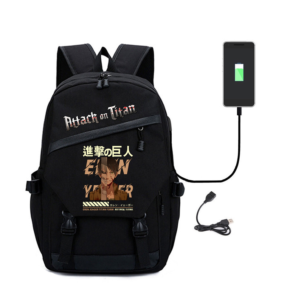 Anime Attack on Titan Men zip Backpack School bag Laptop Shoulders Bag Knapsack