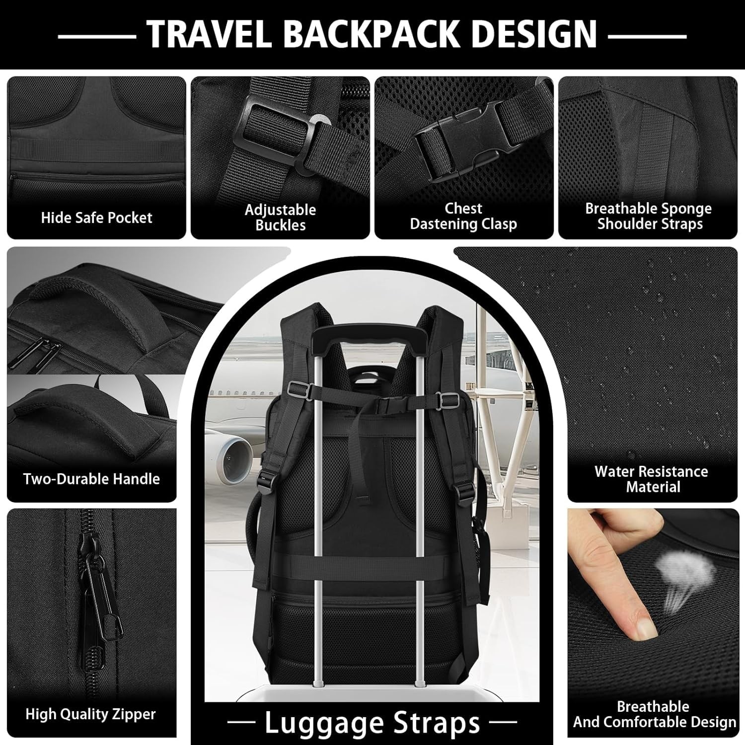 Travel Backpack with LifetimeWarranty,Expandable Carry on Backpack with Cable…