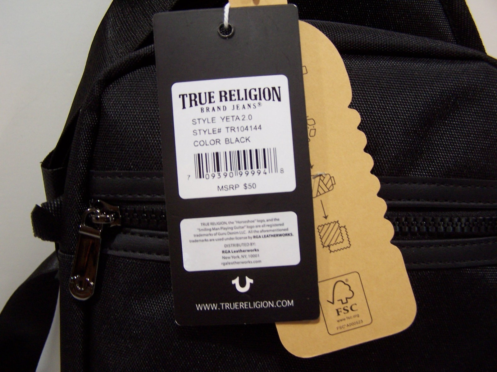 True Religion Buddha Patch Unisex Black YETA 2.0 Crossbody Bag TR104144 NWT $50