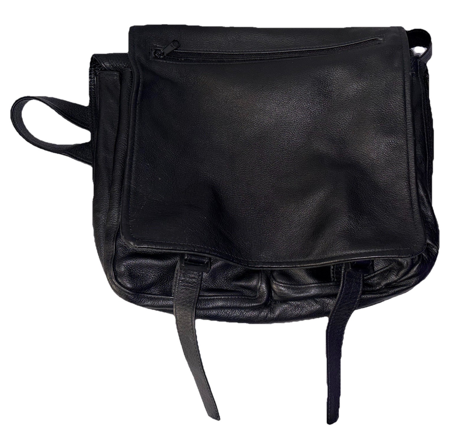 Village Tannery NYC Designs by Sevestet Black Leather Messenger Briefcase