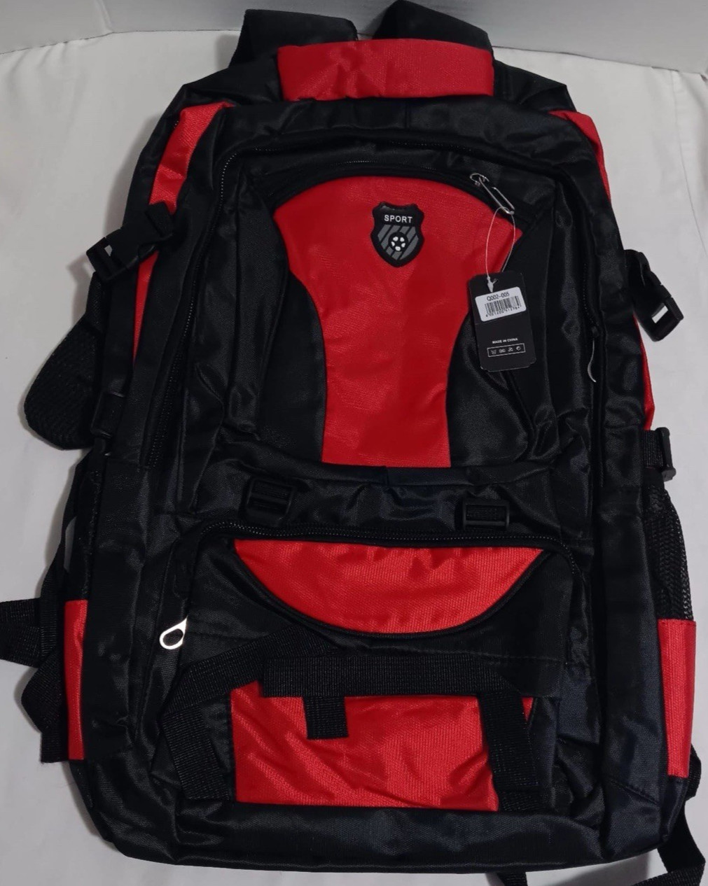 sport backpack black and red color and black and blue and red