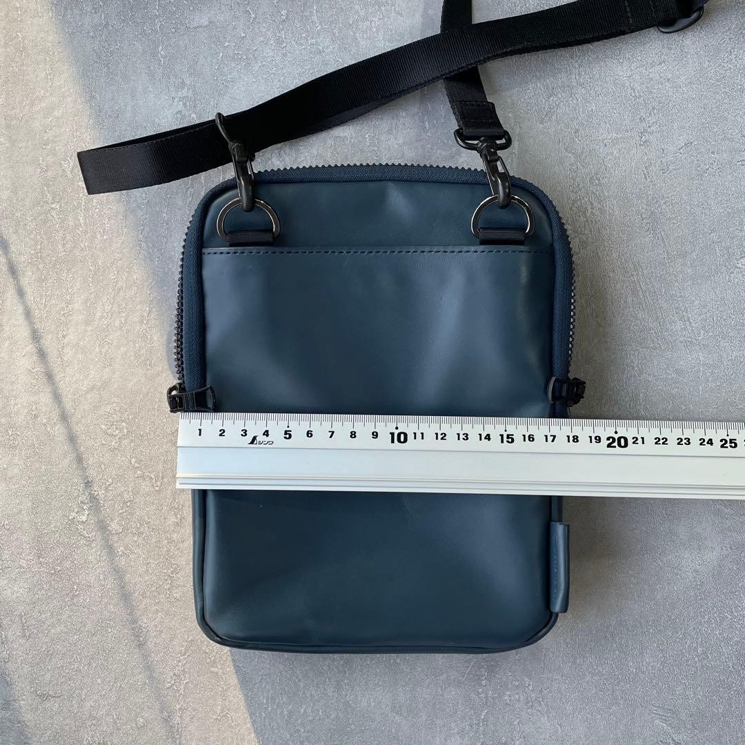 Master-Piece Navy Leather Shoulder Bag Men Unisex Travel Business