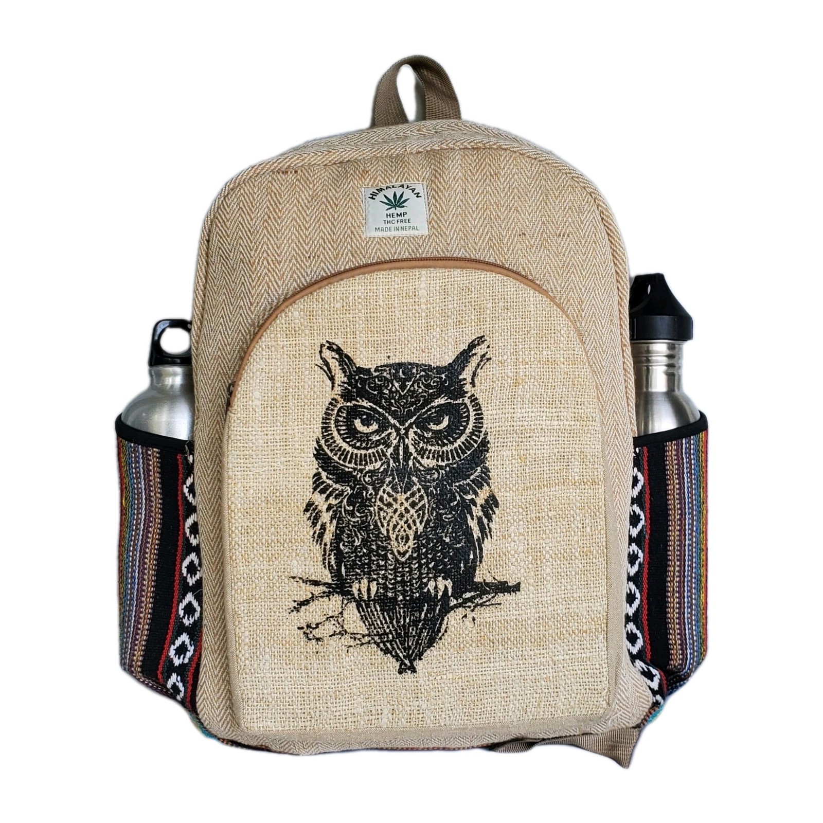 Large Embroidery Pure Hemp Backpack