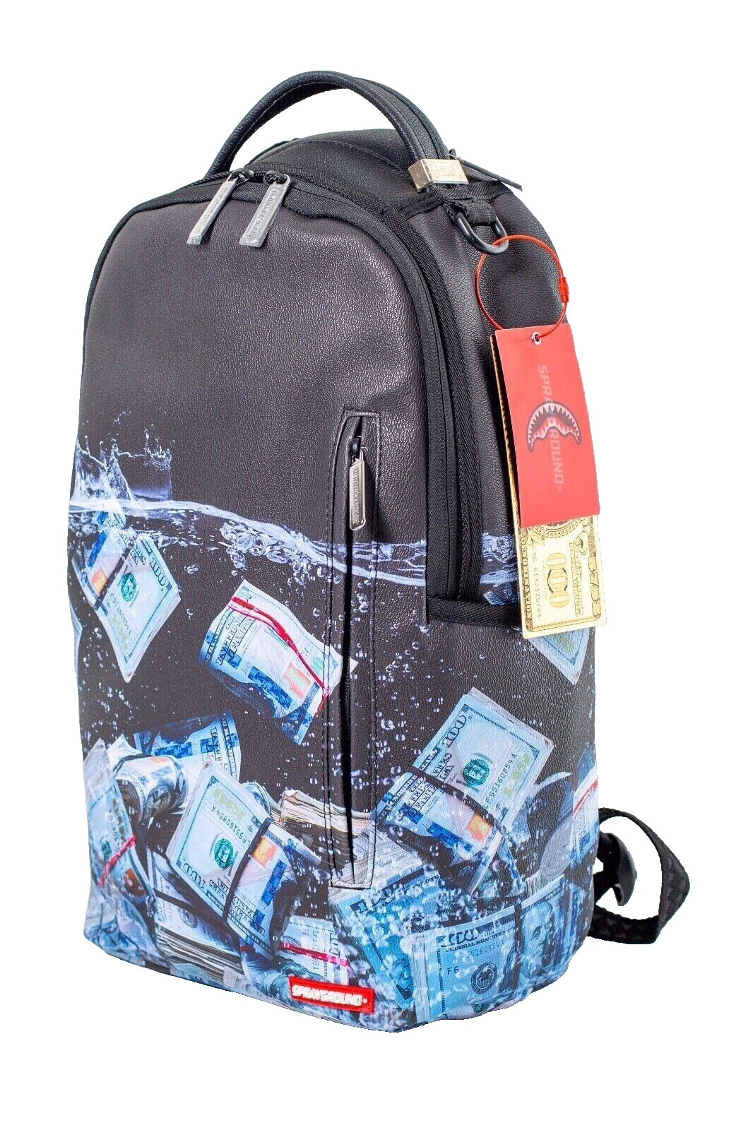 Sprayground Money Floating Backpack Shark In Paris School Laptop Books Bag Black