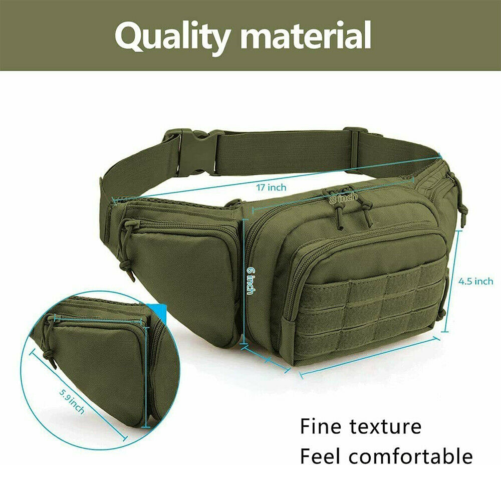 Tactical Waist Bag Concealed Gun Carry Pouch Military Pistol Holster Fanny Pack