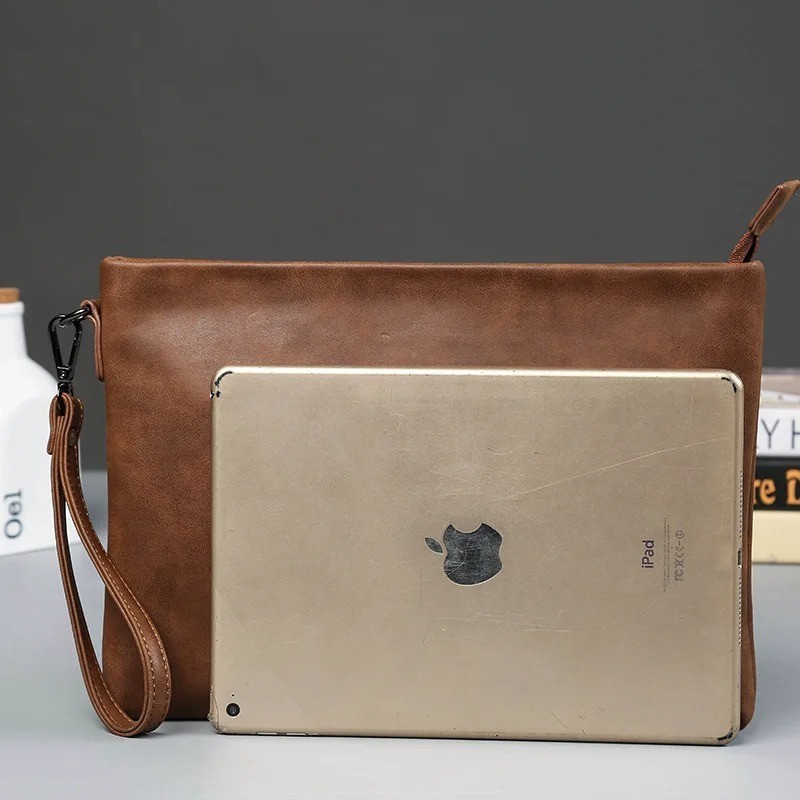 Men’s Clutch Business Bag Handbag Envelope Bag Leather Quality Wrist Wallets