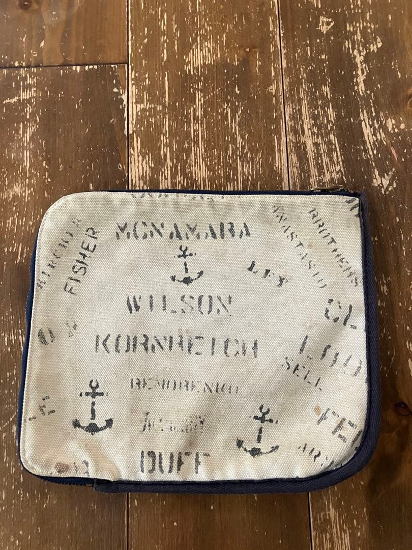 RRL Double RL Canvas Pouch TALON Zipper Used Vintage Style 25x22cm