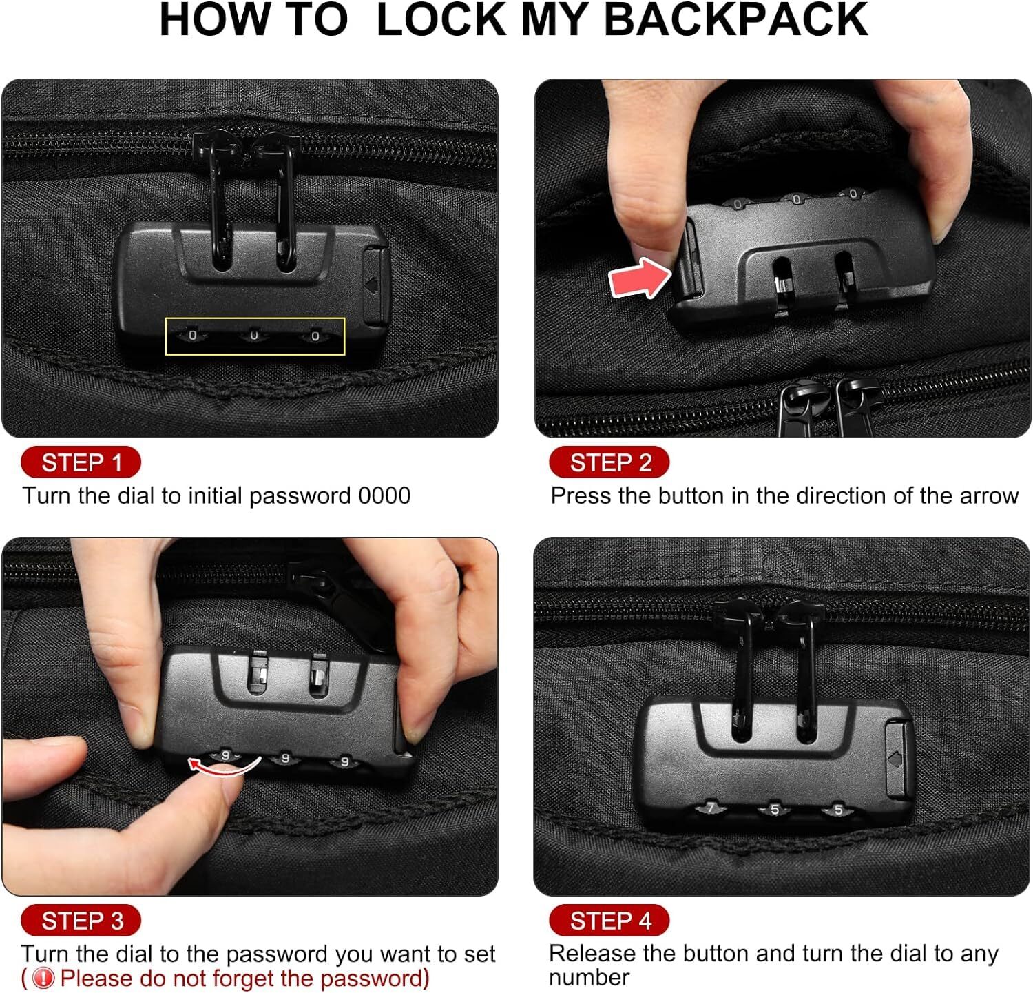 Travel Laptop Backpack Waterproof Anti Theft Backpack with Lock and USB Char…