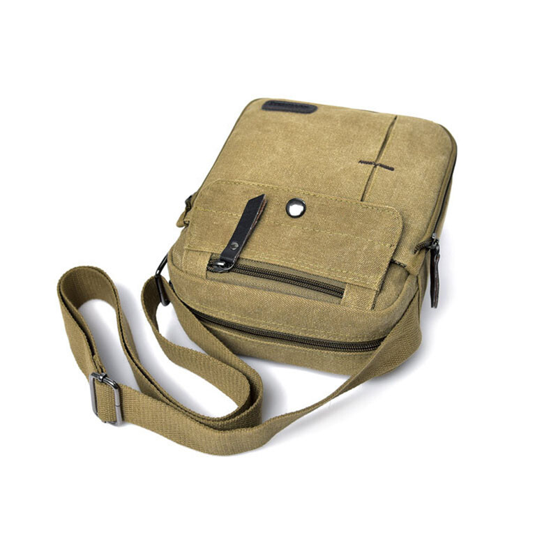 Mens Canvas Messenger Bag Durable Shoulder Crossbody School Bag for Teenage Boy