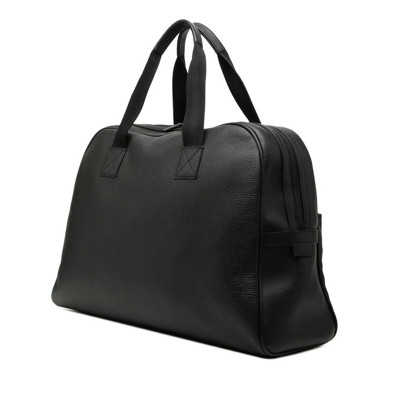 Gucci Web Sherry Line Duffle Bag 282511 Black Gray Brown Leather Used