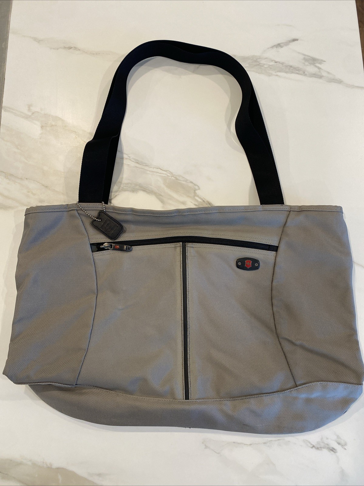 Victorinox Grey & Black Tough Canvas Zippered Tote