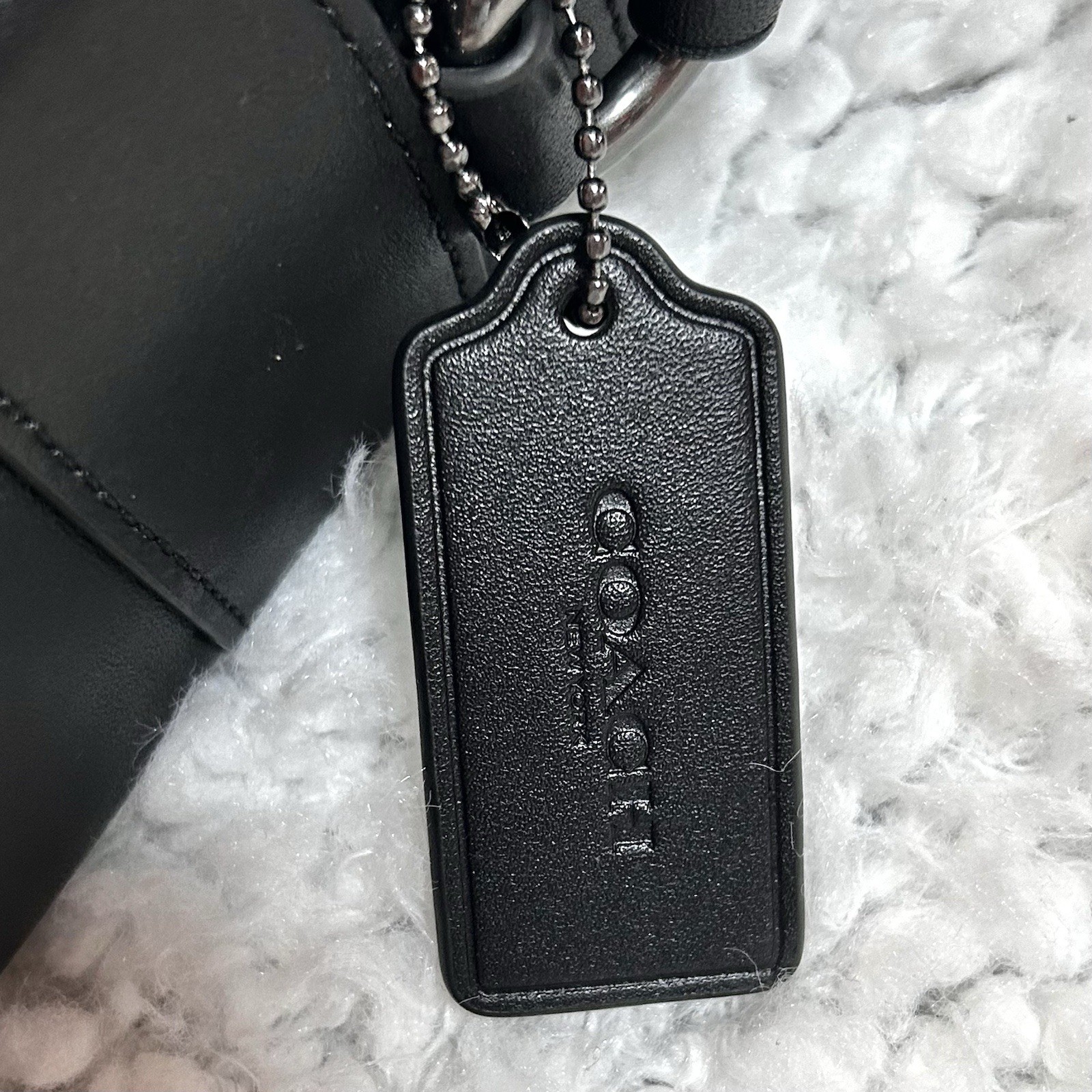 Coach Signature Monogram Messenger Crossbody Bag Black/Gray Magnetic Strap