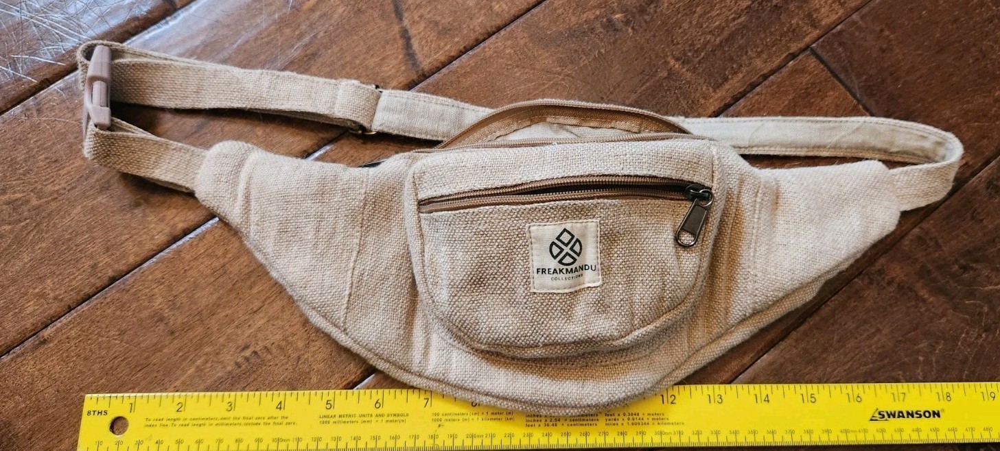 Freakmandu Unisex Hemp Fanny Pack Hip Waist Bag Made In Nepal Z19