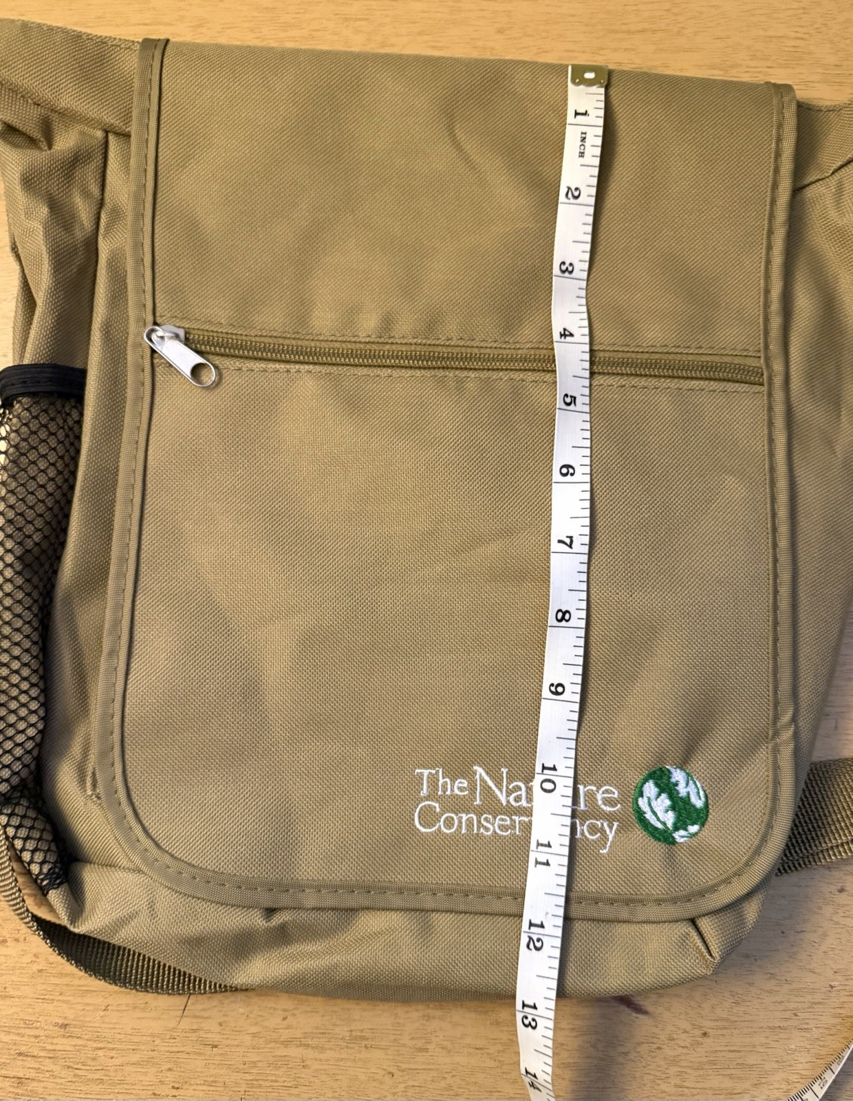 The Nature Conservancy Khaki Canvas Messenger Bag Shoulder Travel Field Bag
