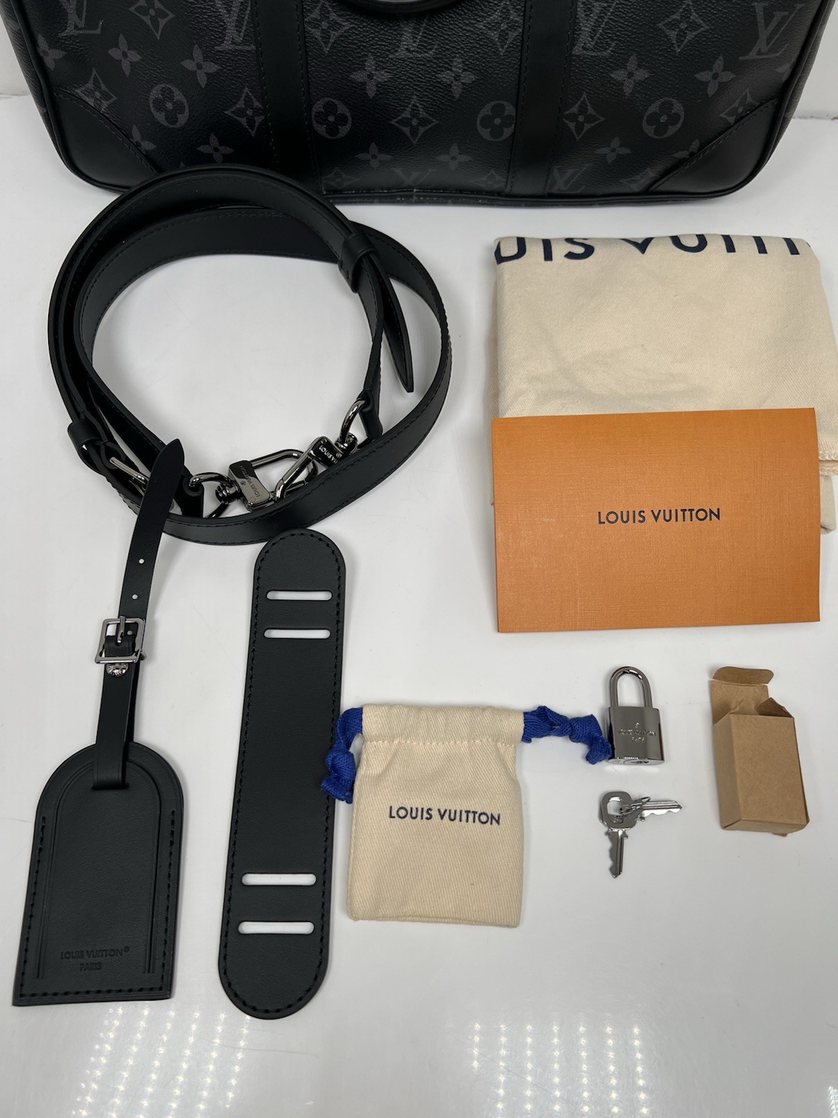 Louis Vuitton Eclipse Monogram Porte Documents Voyage PM Briefcase Bag w/ Strap