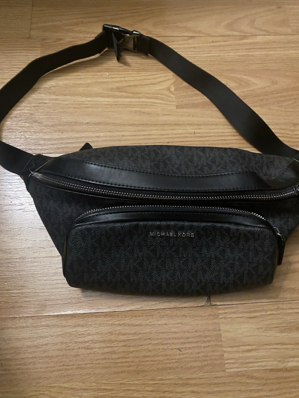 Michael Kors Cooper MK Signature Leather PVC Utility Belt Bag, Fanny pack