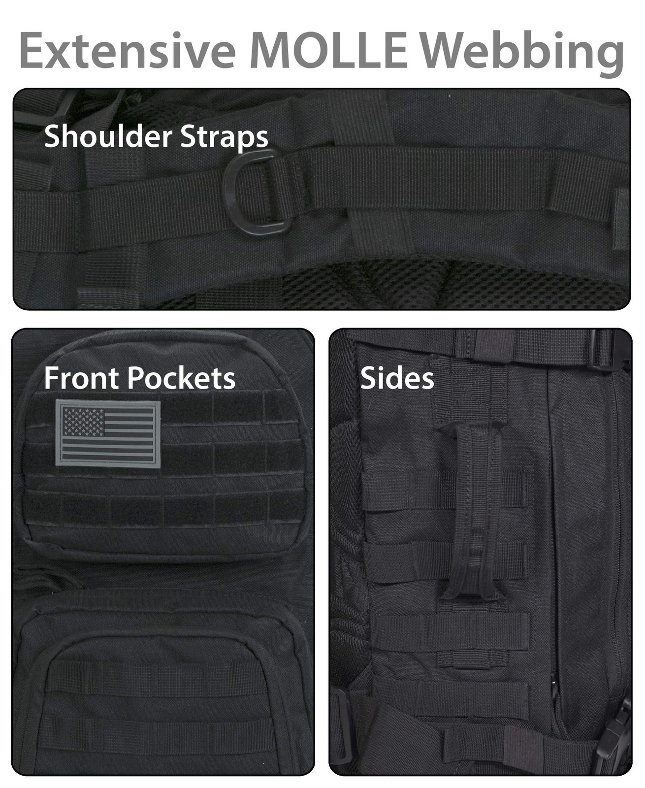 Military Tactical Laptop Backpack – Large Black Bag for Travel & Outdoor Use