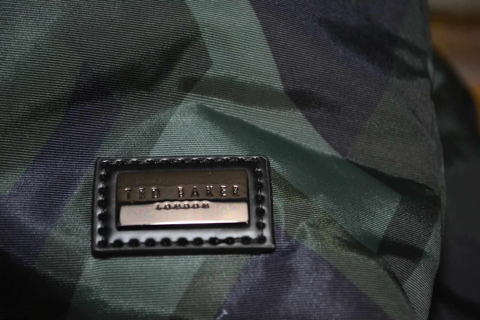 Ted Baker Engin Camo-print Woven Backpack Green Nylon Roll Top Laptop Travel Bag