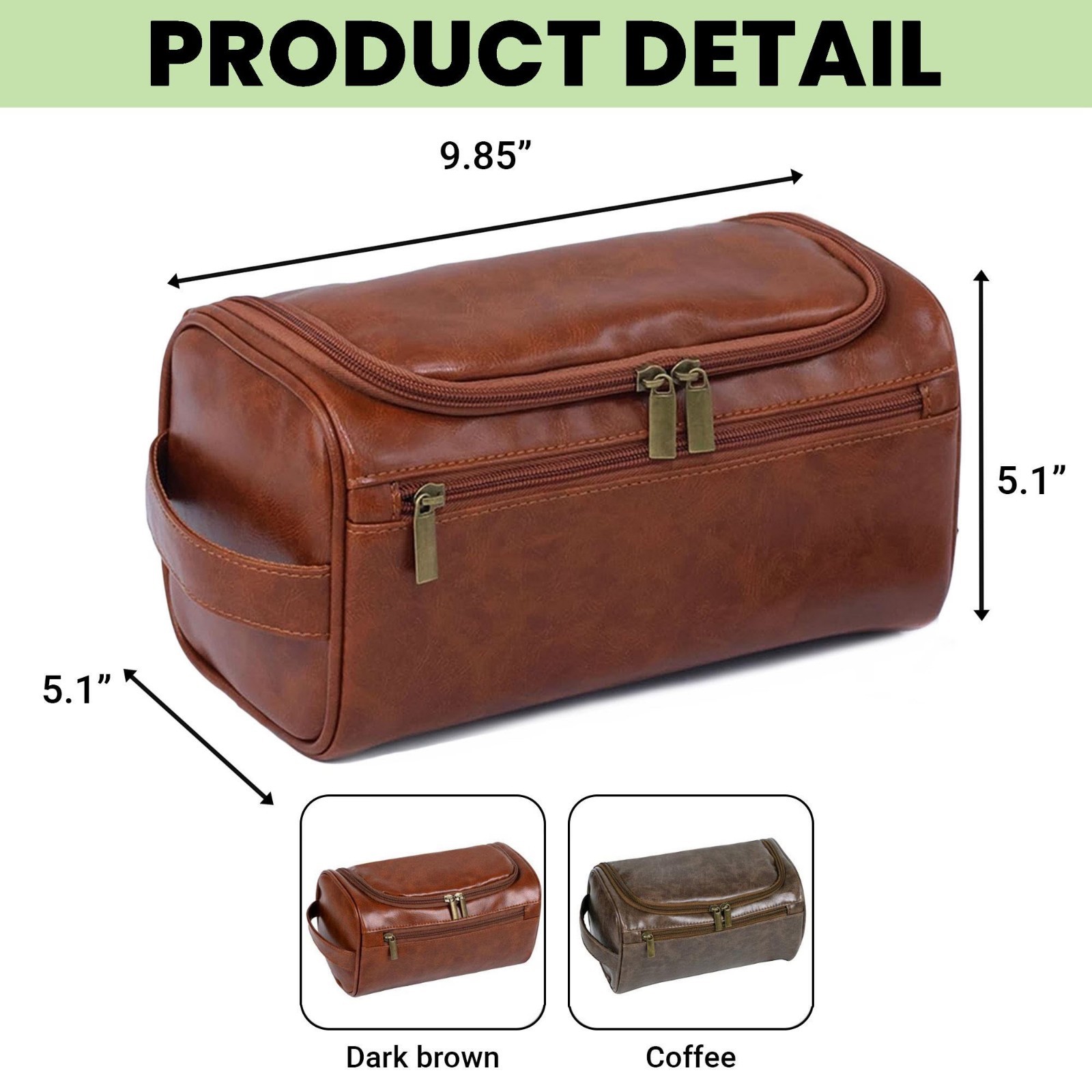 Personalized Vietnam Veteran Leather Toiletry Bag Military Gift Dad Grandpa