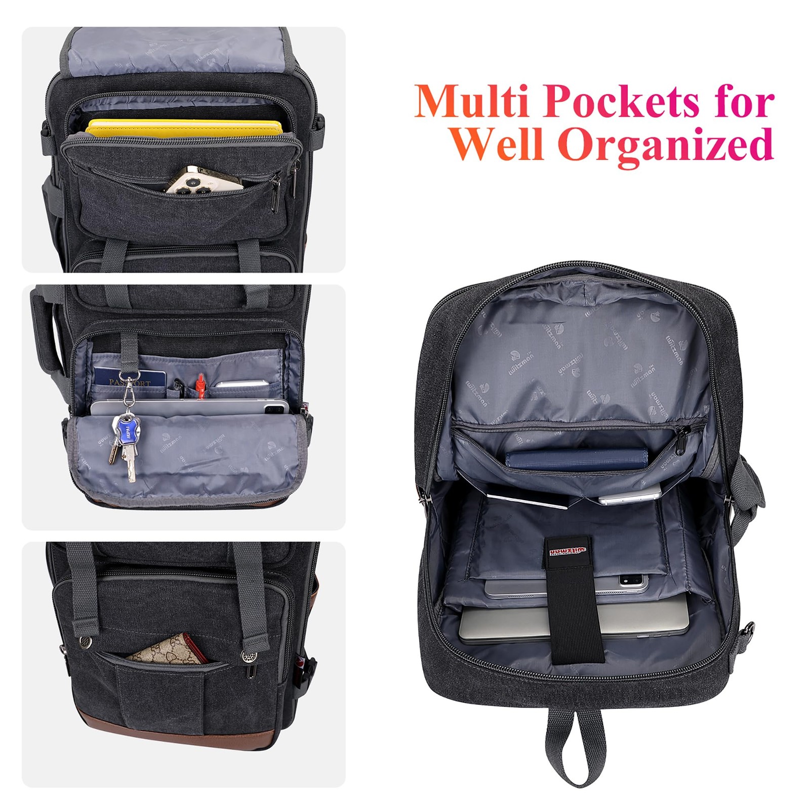 Canvas Travel Backpack for Men Large Laptop Backpack Fit 16 inch Carry-on Air…