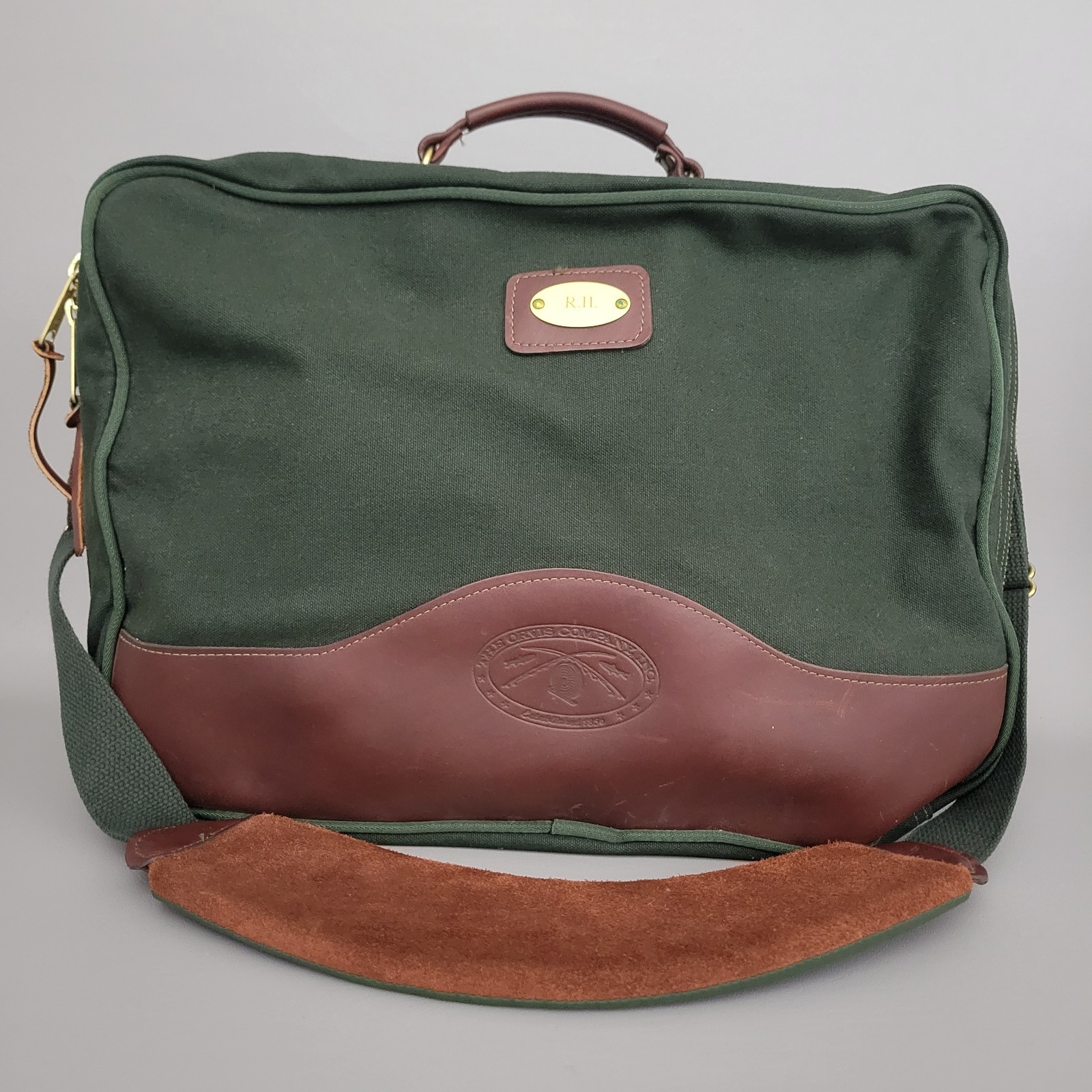 Vintage Orvis Gokey Battenkill Luggage Carry On Canvas Leather Double Sided