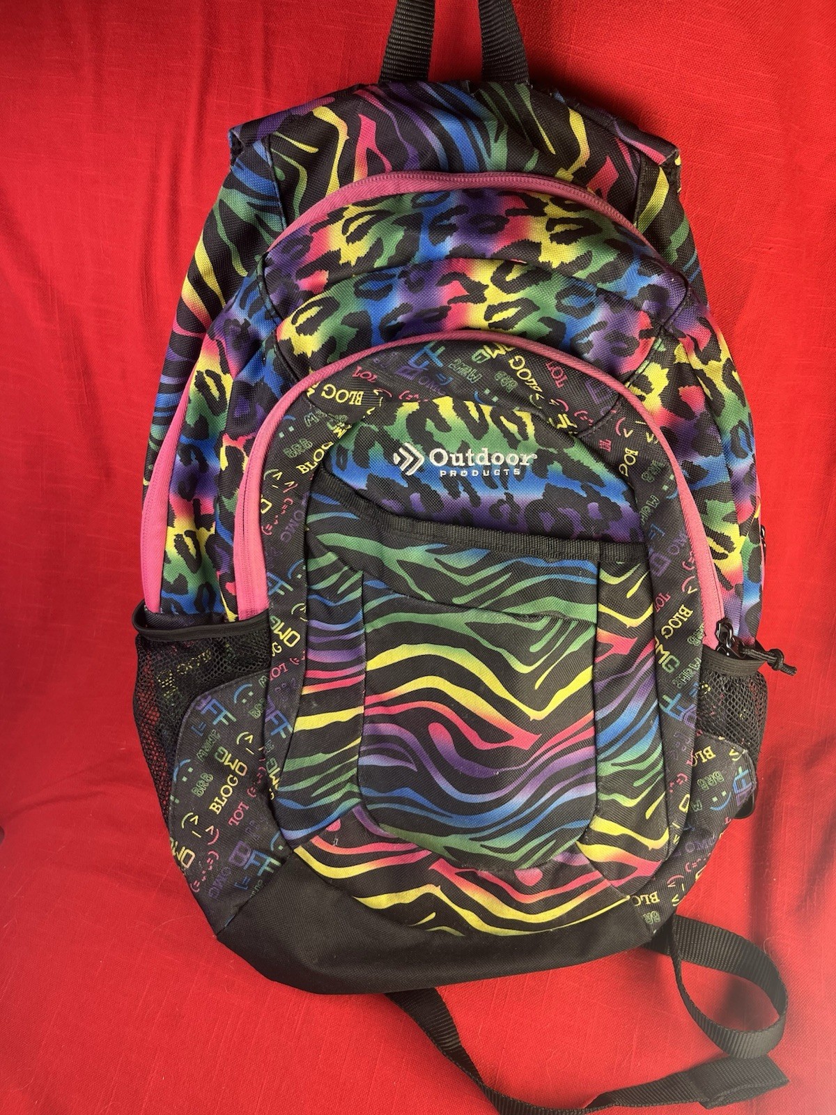 Backpack Adults Kids Leopard and Zebra Print Retro Outdoor Products Rainbow lisa