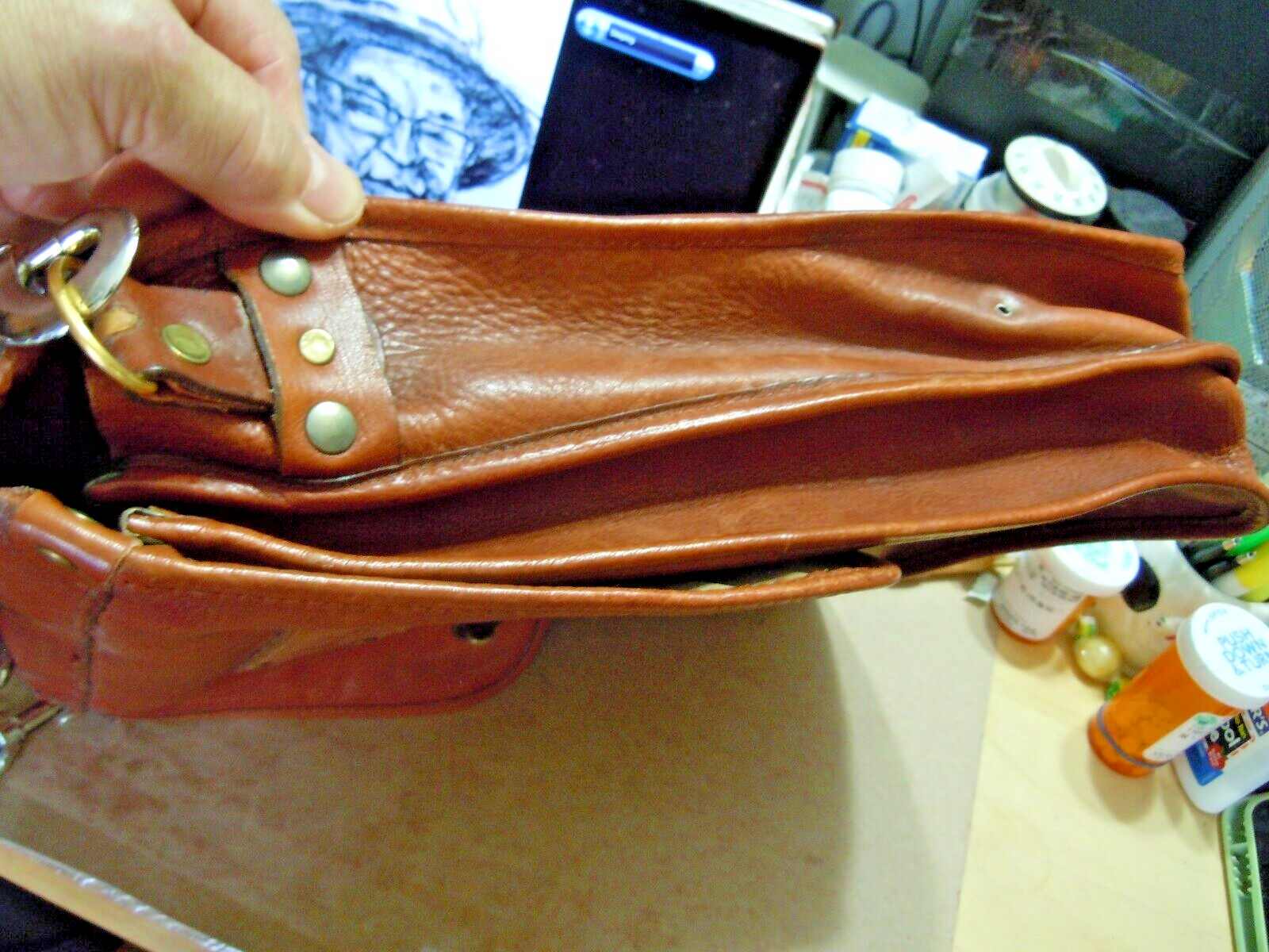 Vintage Eddie Bauer Designs by Sevestet New York All Leather Messenger