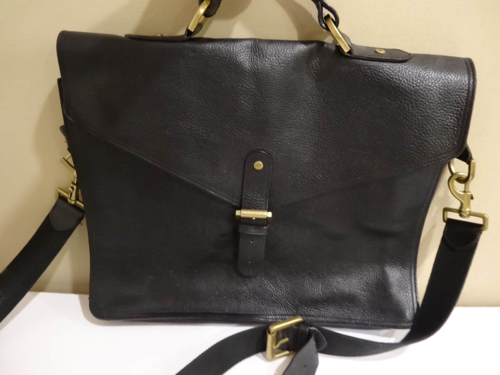 Mulberry Scotchgrain Leather Black Briefcase Document Case with Strap