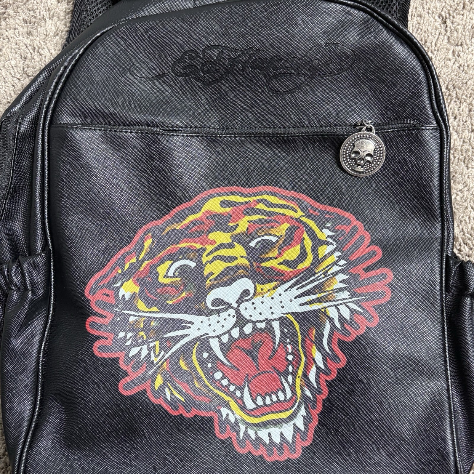 Ed Hardey Backpack Adjustable Straps Black Tiger Fits Most Laptops New Y2K