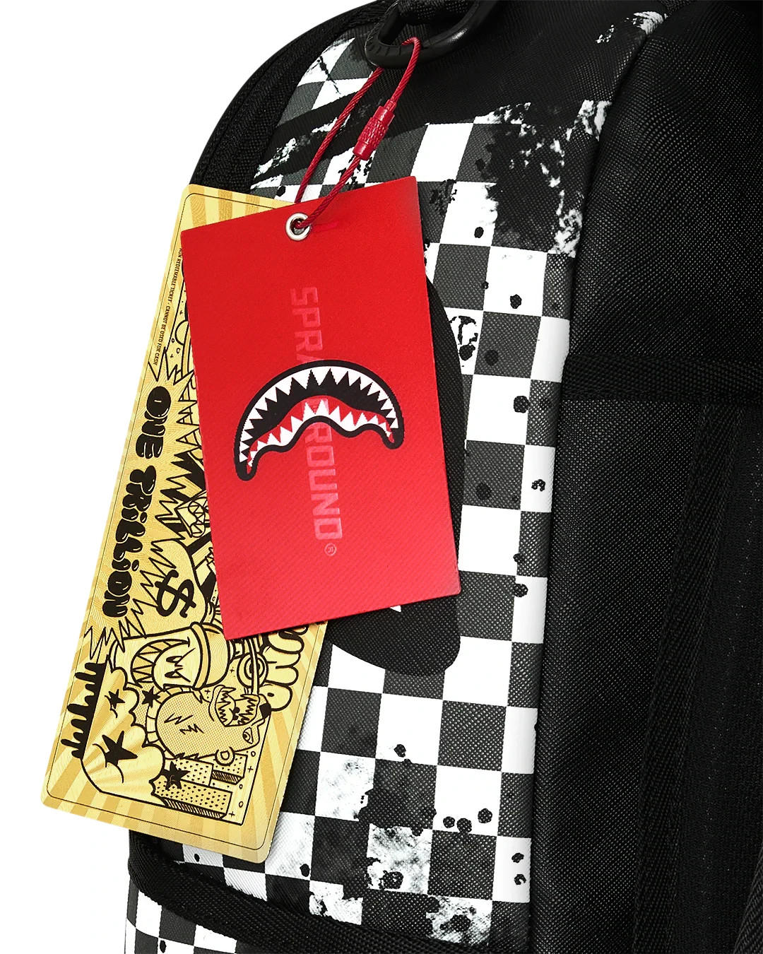 Sprayground CANVAS CHAOS Split Check Backpack🔥New Black Bookbag Kids School Bag