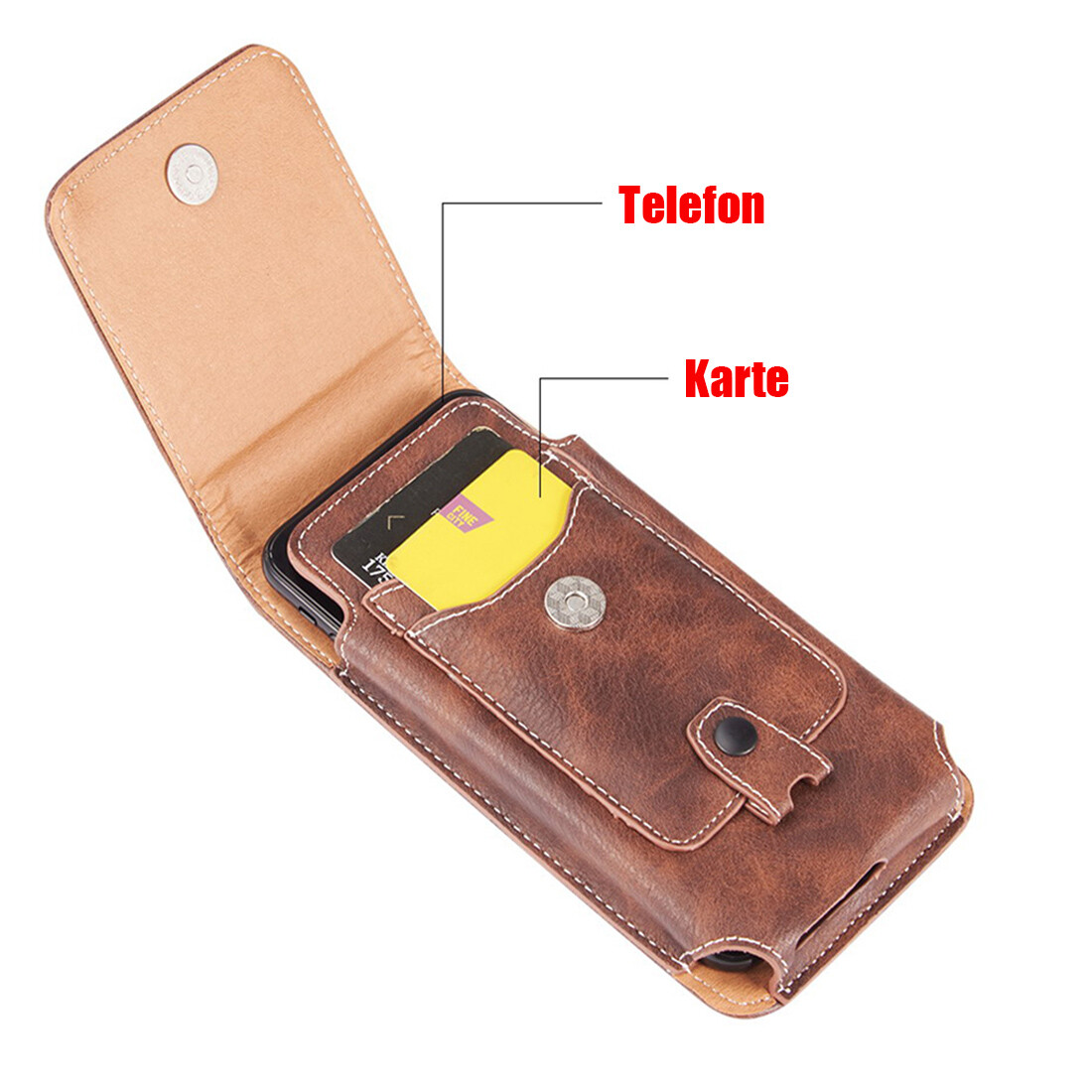 Cell Phone Case Pouch Holster w/ Belt Loop Metal Clip for Universal Smartphones
